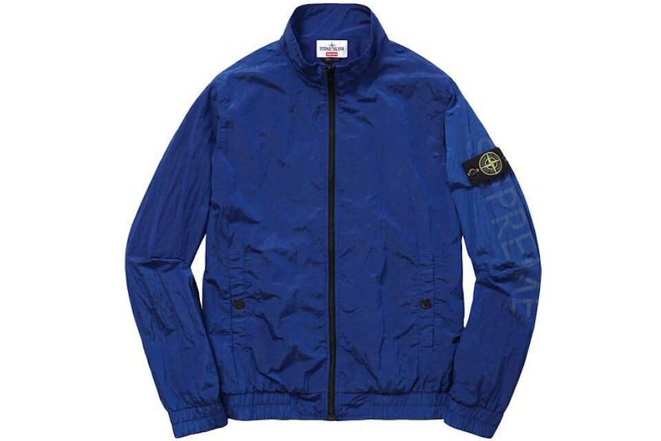 2016 Stone Island x Supreme Nylon Metal Track Jacket - Blue, Size