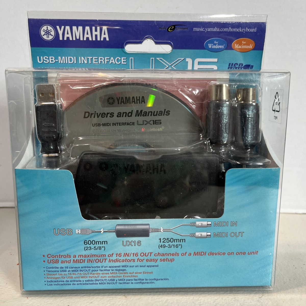 YAMAHA USB-MIDI interface UX-16 for Windows Mac from Japan for