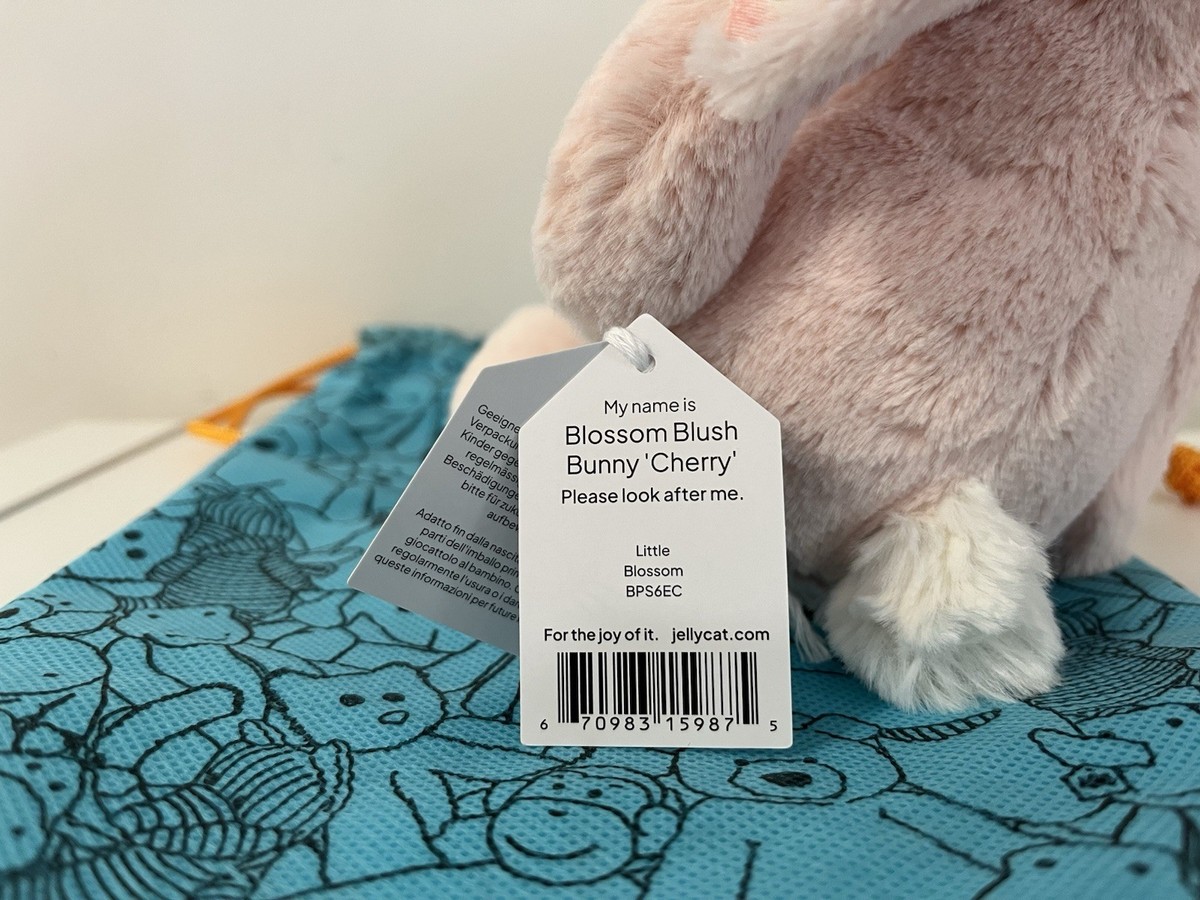 Jellycat Small Blossom Blush Bunny 'Cherry' Plush W/DustBag 100
