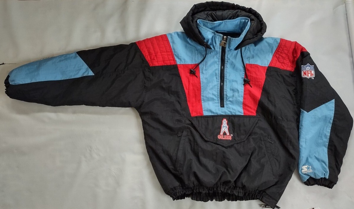 VTG STARTER PRO LINE HOUSTON OILERS 1/2 ZIPP WITH HOOD PULLOVER