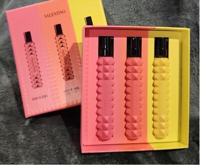 Valentino Born in Roma Womens 3 Piece Trio Perfume Fragrance Gift