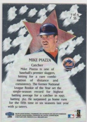 1999 Fleer Brilliants Shining Stars #7SS Mike Piazza 053-N | eBay