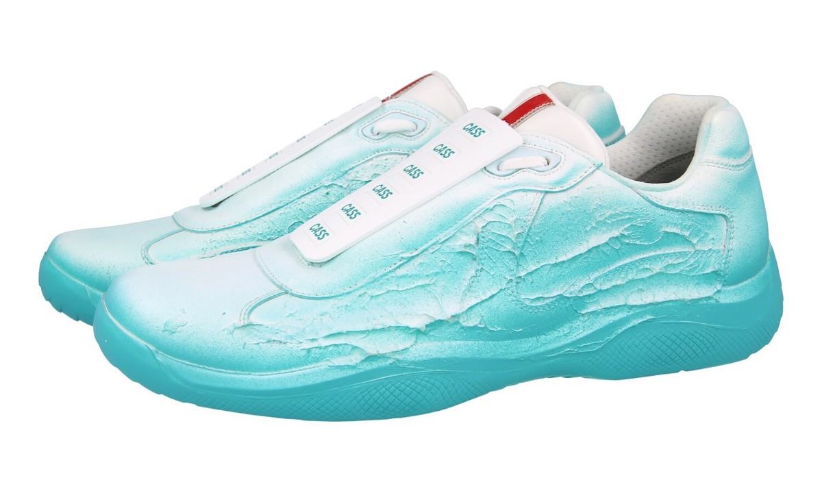 PRADA x CASS ATT4CK CASSIUS HIRST SNEAKERS SHOES TURQUOISE US 10.5