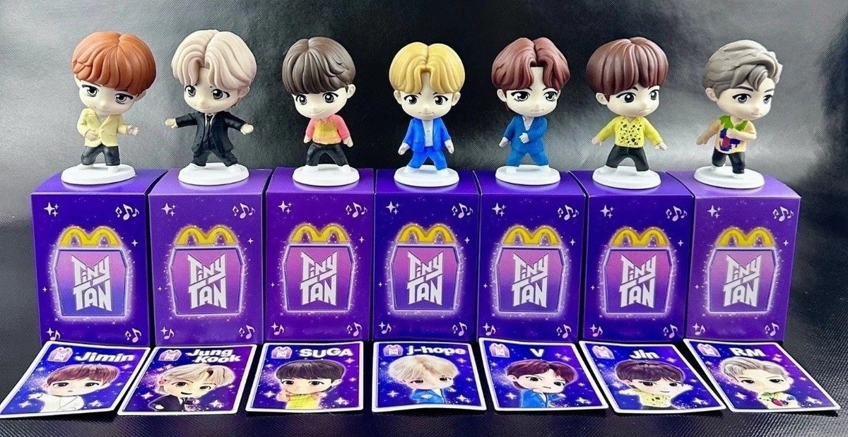 BTS Meal McDonald's TinyTAN Figures Full Set 7 Members + Cards