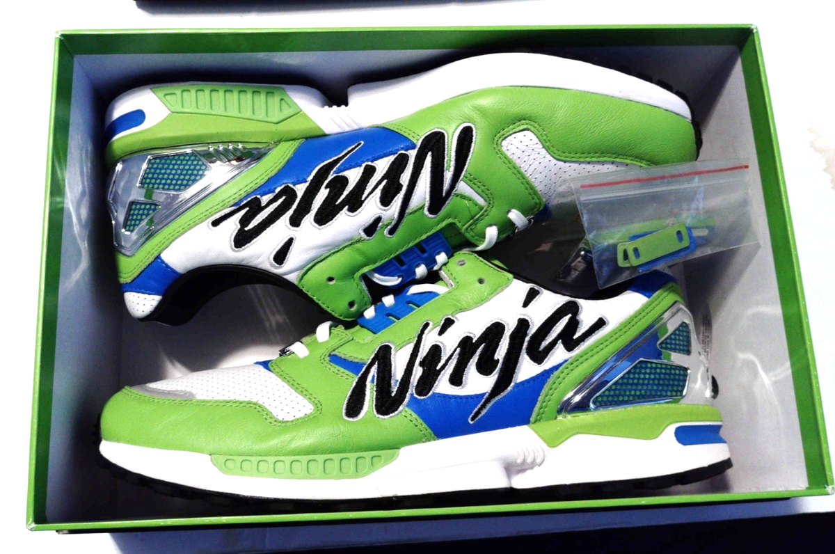 Adidas Sz.13 Men's White, Black, Blue, Chrome ZX 8000 Ninja