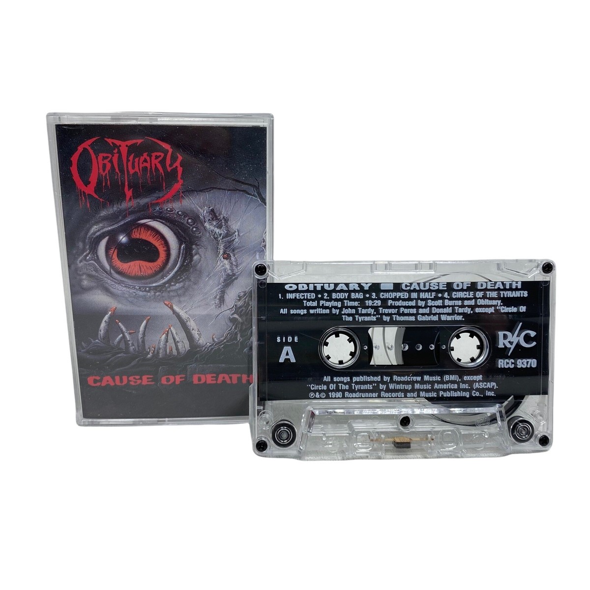 Vtg OBITUARY Cause Of Death Cassette Florida Heavy Metal RR9370-4