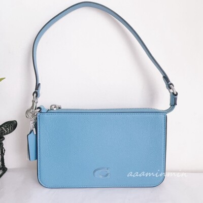 NWT Coach Pouch Bag With Signature Canvas CJ797 | eBay