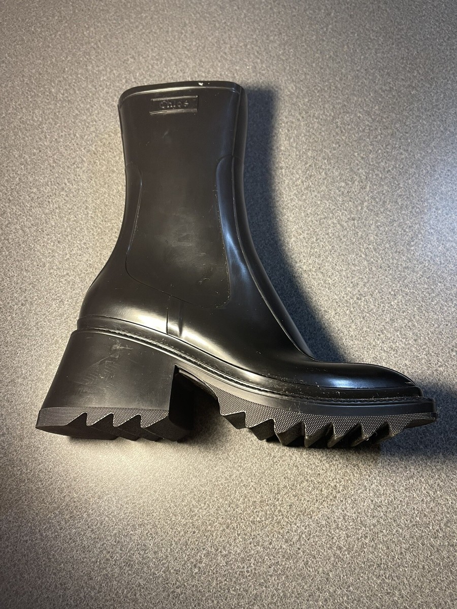 CHLOE BETTY RAIN BOOTS BLACK SIZE 8/38 | eBay