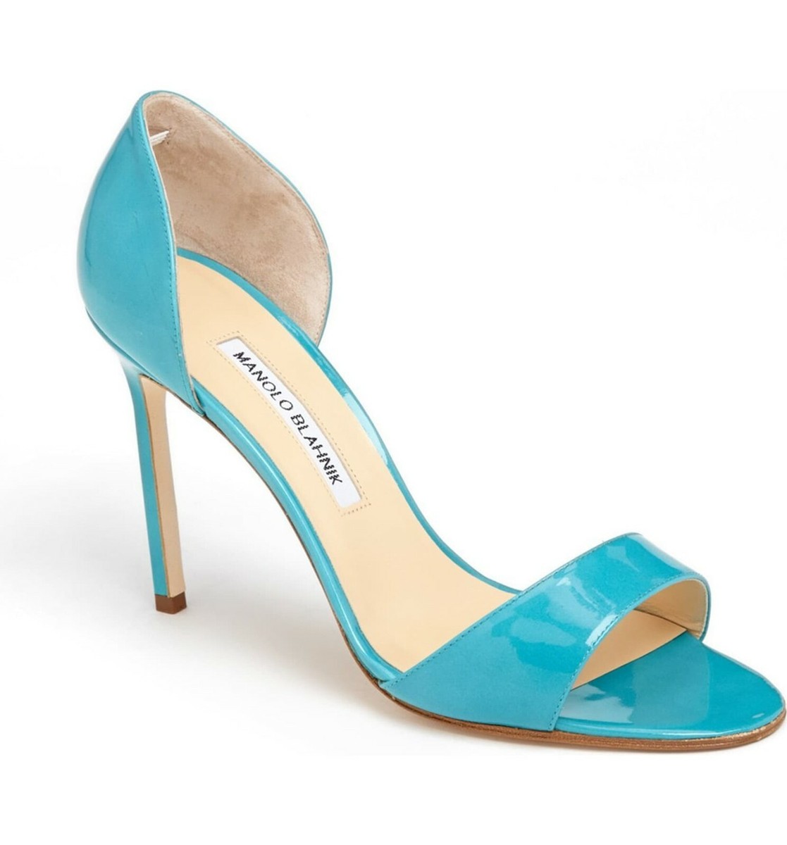 MANOLO BLAHNIK CATALINA ICONIC TURQUOISE PATENT PUMPS 38.5 39.5 I