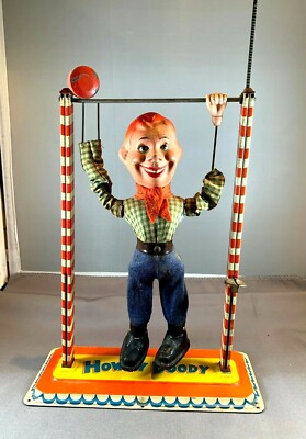 Vintage 1950s Howdy Doody Acrobat Tin Toy by Arnold, West Germany