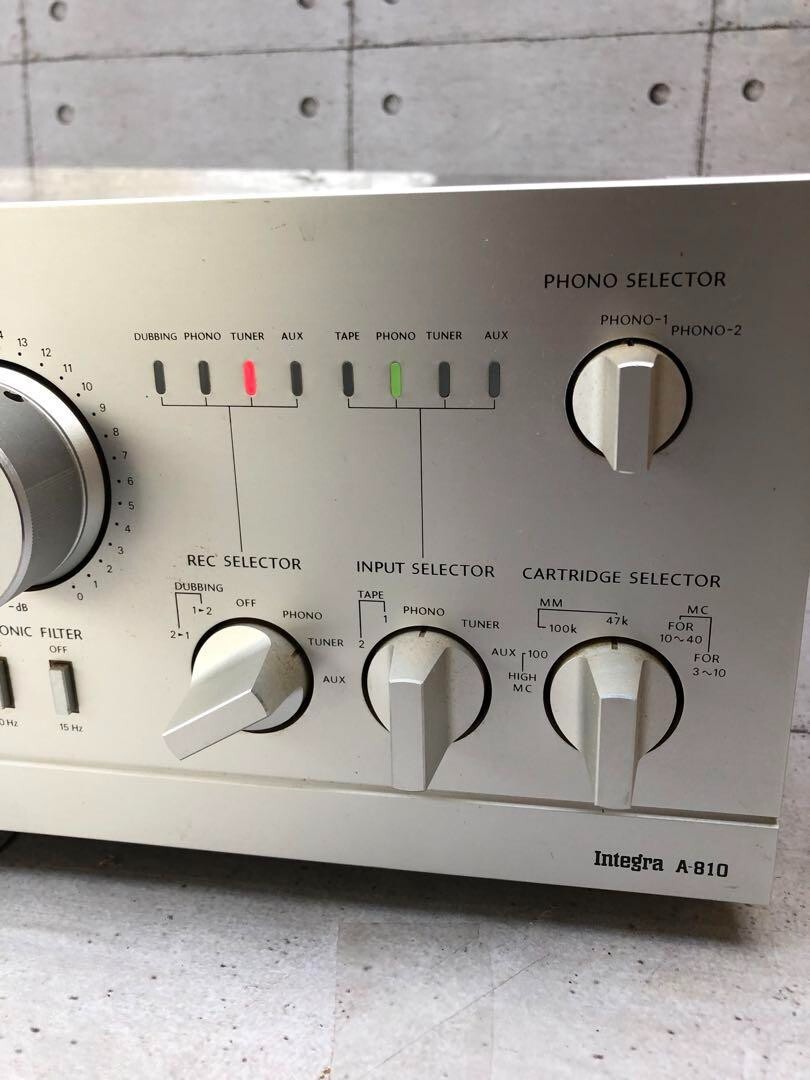 現状品】ONKYO オンキョー Integra A-810 通電のみ 現状品】ONKYO