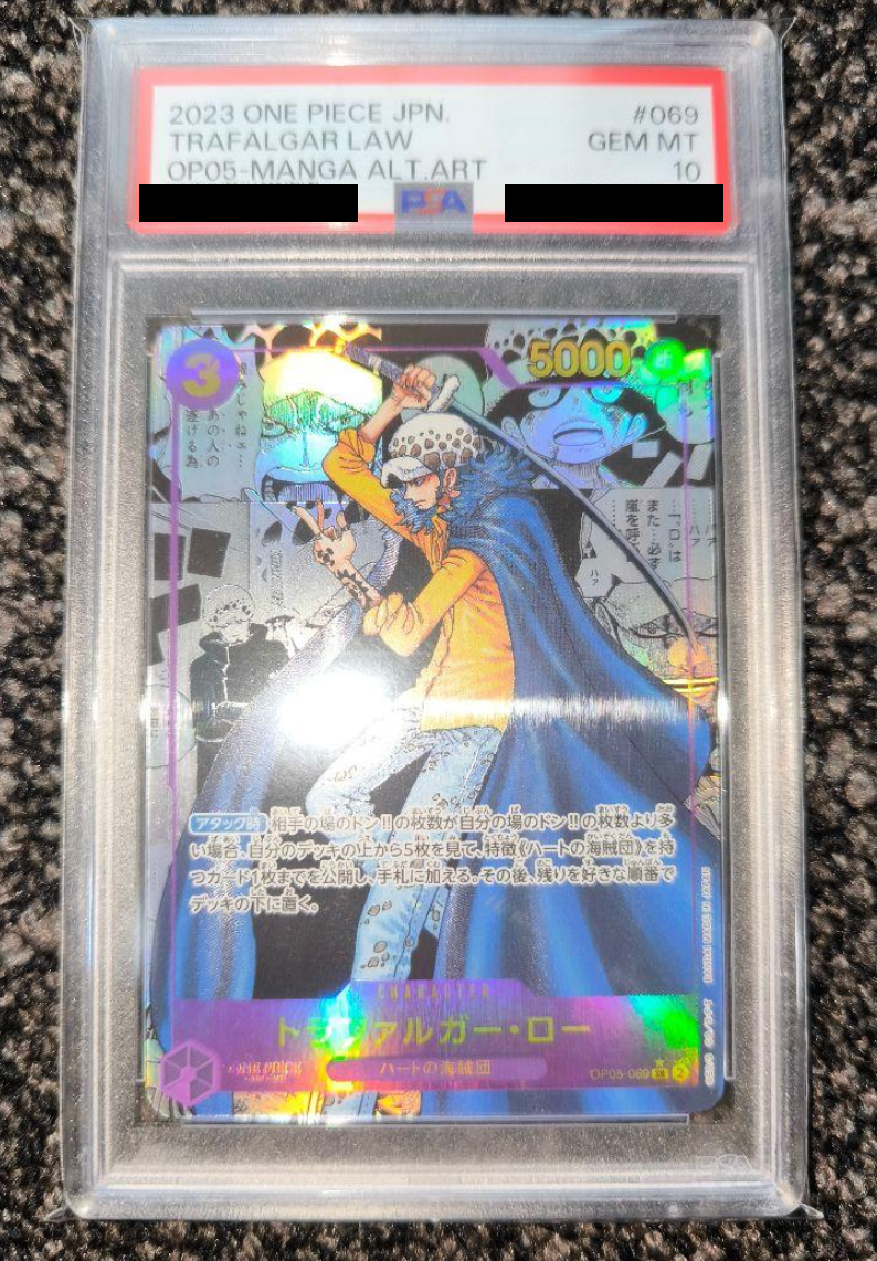 One Piece Card Game PSA 10 Trafalgar Law Comic Manga SR Parallel