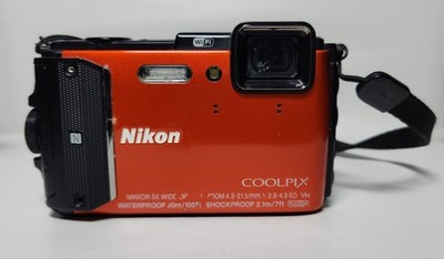 Nikon Coolpix AW130 Compact Waterproof Digital Camera Orange READ