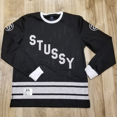 Stussy 80 Hockey Jersey Men S/Small Black White Mesh All City