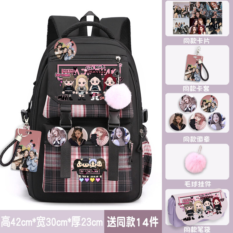 Blackpink Student Backpack Large Satchel Schoolbag Shoulder Bag W