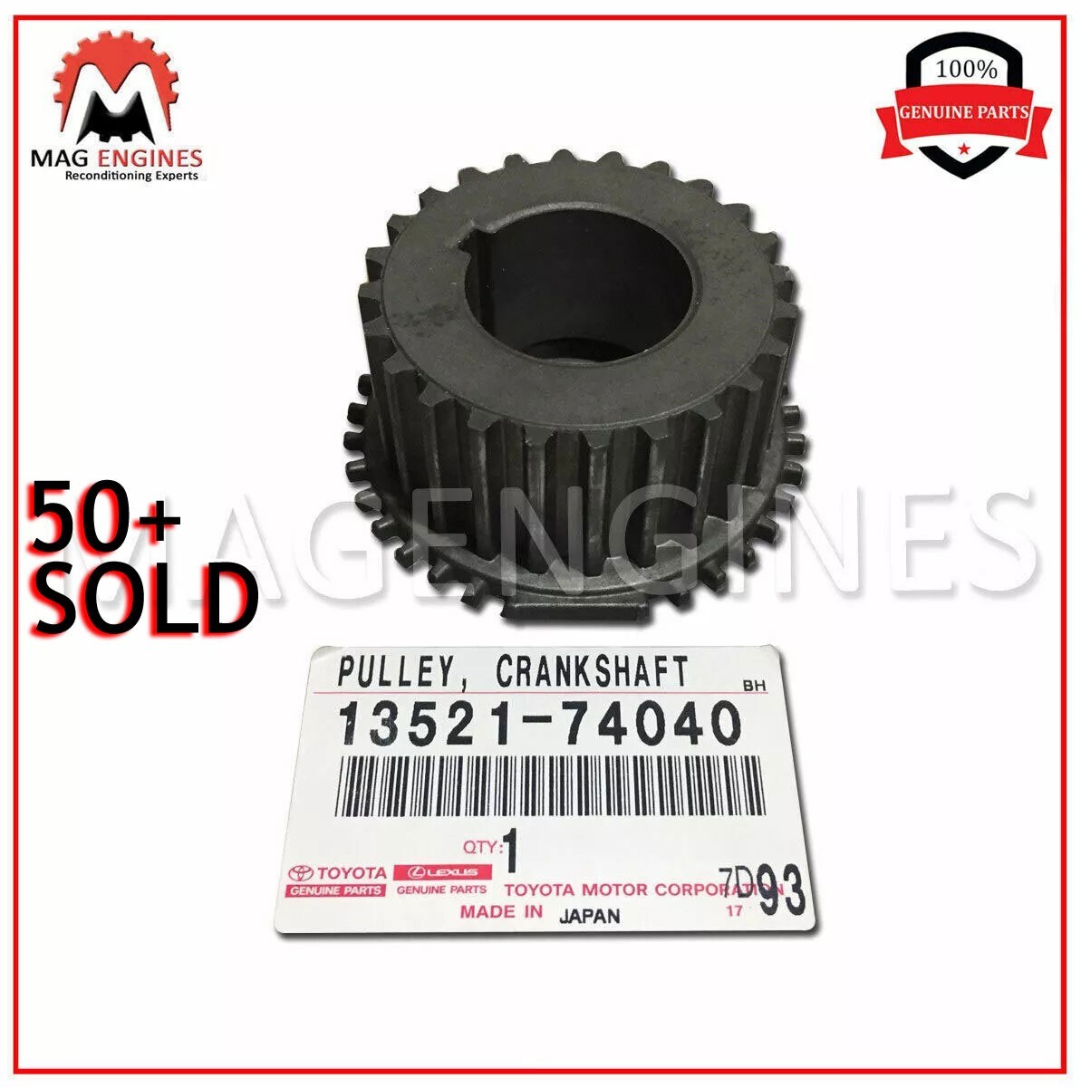 13521-74040 GENUINE OEM CRANKSHAFT TIMING PULLEY FOR RAV4 CELICA