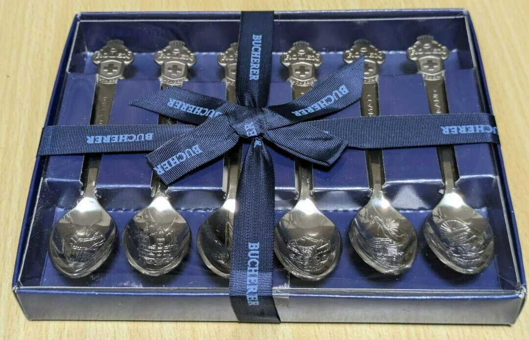 BUCHERER ROLEX Commemorative Silver Spoon Set of 6 ROLEX BUCHERER