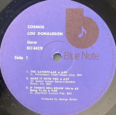 Lou Donaldson Cosmos Vinyl LP Record Album 1971 Blue Note BST