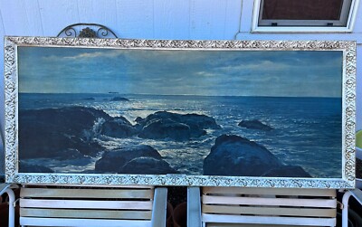 Rare Robert Wood The Silver Sea Lithograph Art Print Seascape