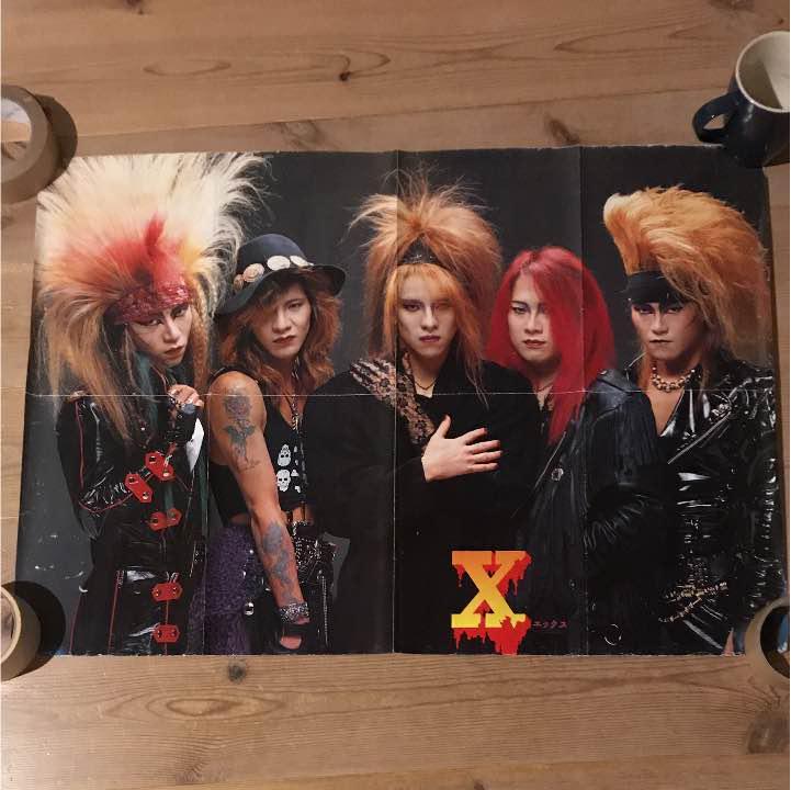 X poster about 30 years ago X JAPAN hide YOSHIKI TOSHI PATA TAIJI
