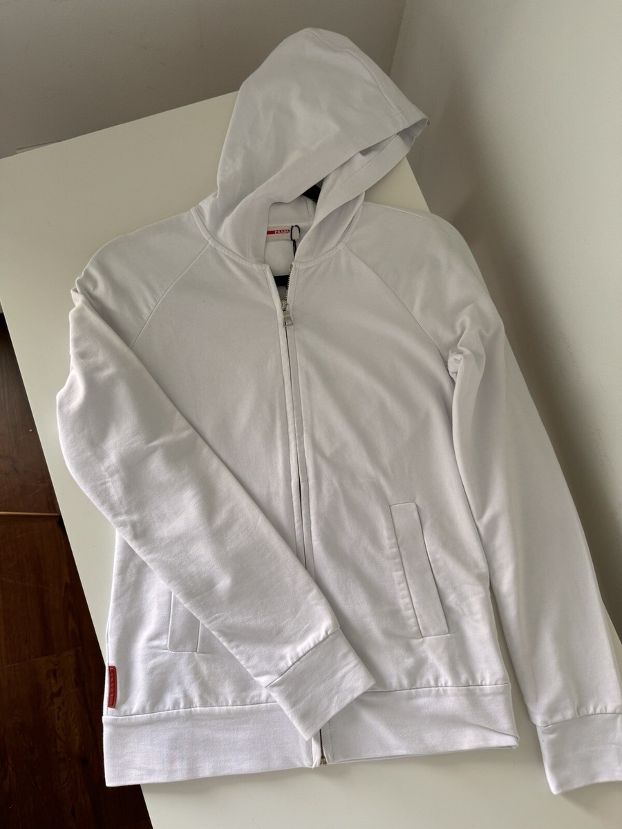 Authentic Prada White Zip Sweatshirt XS | eBay