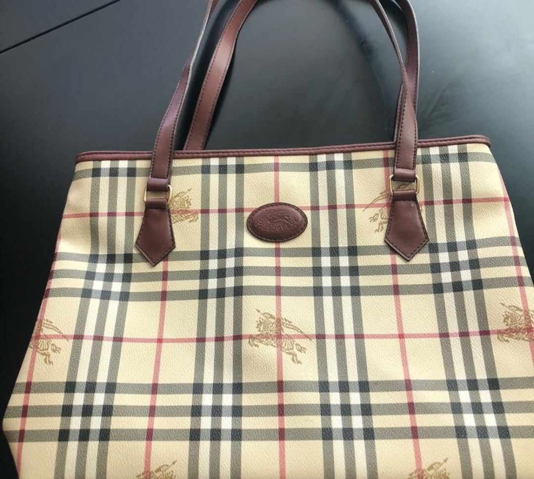 Authentic Vintage BURBERRY Haymarket Check Shoulder Bag Preowned