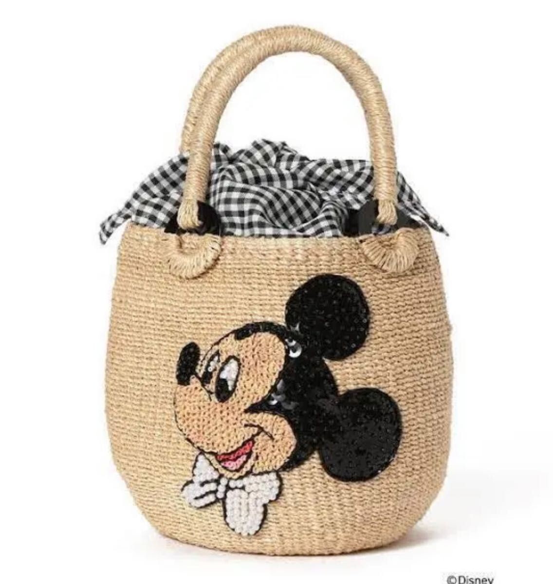 Disney x BEAMS BOY 20th Basket Bag Mickey Mouse Sequin Beads Tote