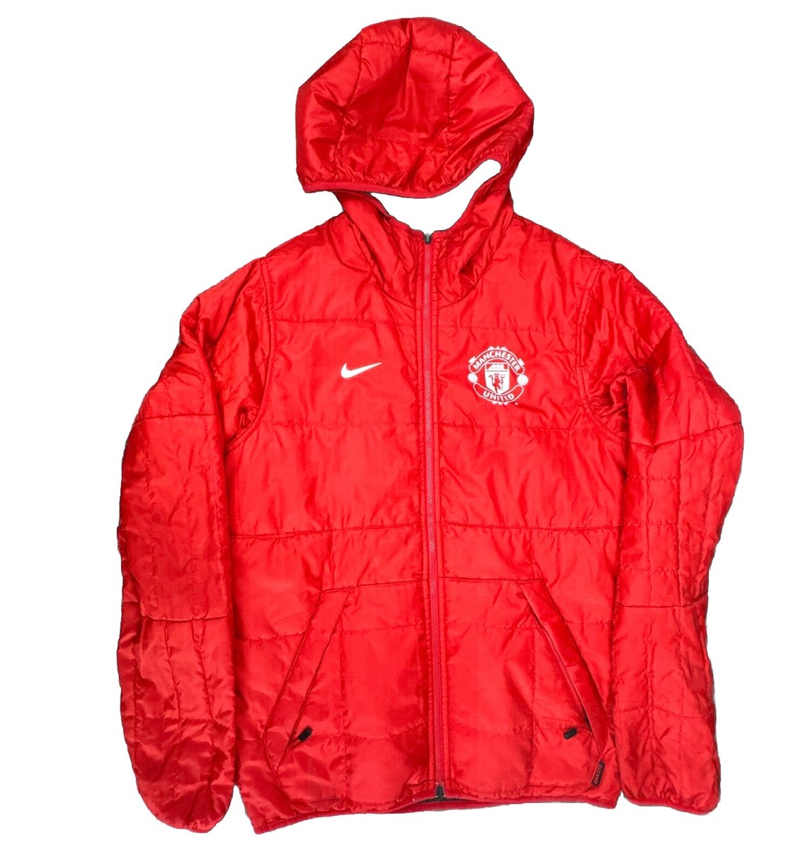 NIKE Manchester United Reversible Red Black Hooded Puffer Jacket