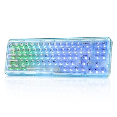 YUNZII X71 Transparent Mechanical Keyboard with Clear Keycaps, BT5