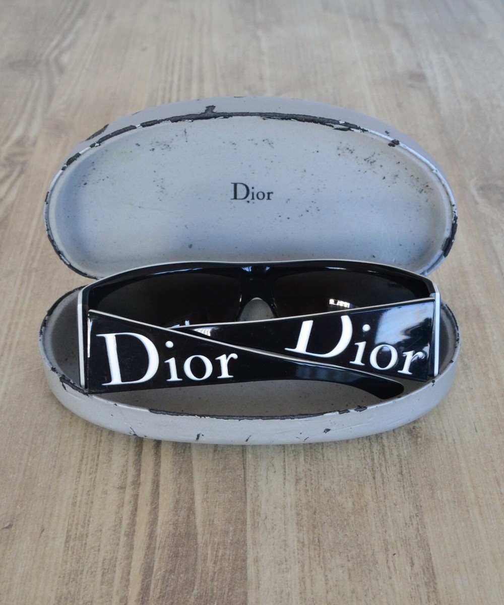Vintage CHRISTIAN DIOR Sunglasses Logo CD Glasses Black White YM6