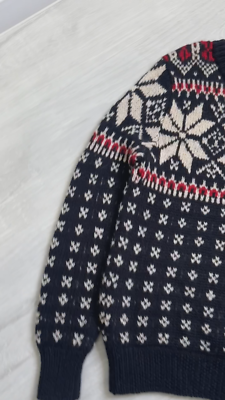 Men's MONCLER Maglione Tricot Girocollo Wool Knit Sweater Navy