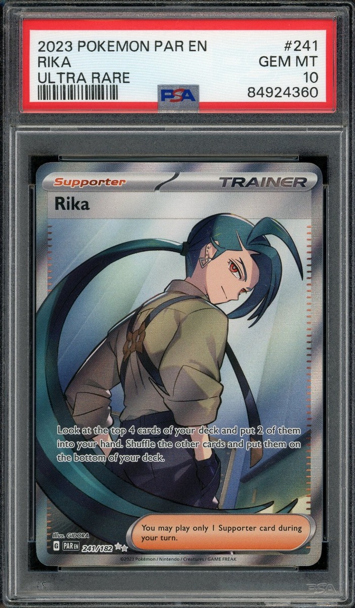 2023 PSA 10 Pokemon Paradox Rift Rika Full Art 241/182 card Gem