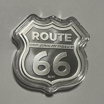 Missouri Gateway Arch Route 66 Shaped Coin 1 Troy Oz .999 Fine