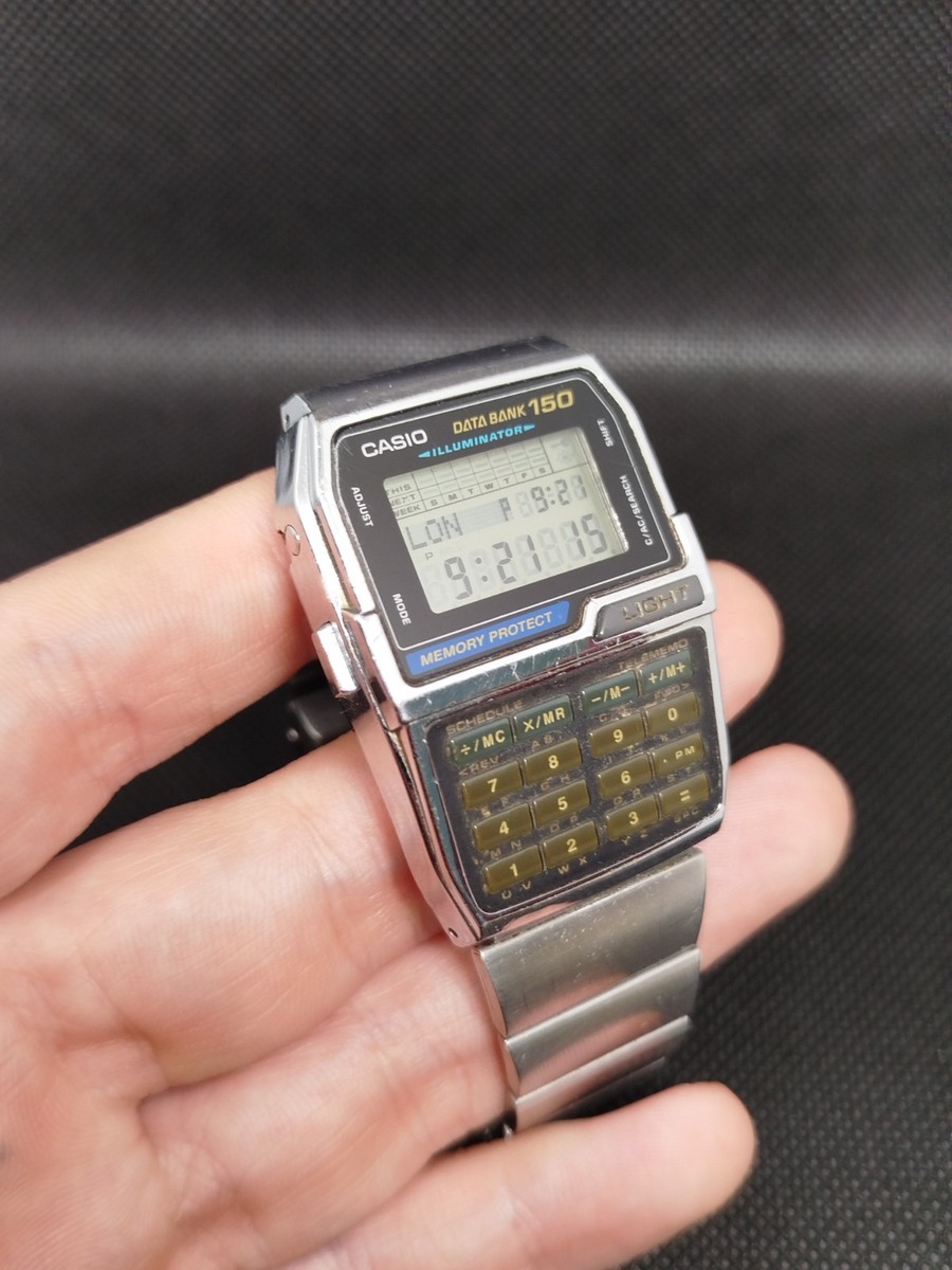 Vintage CASIO DBC-1500 Data Bank 150 Digital Calculator Wrist