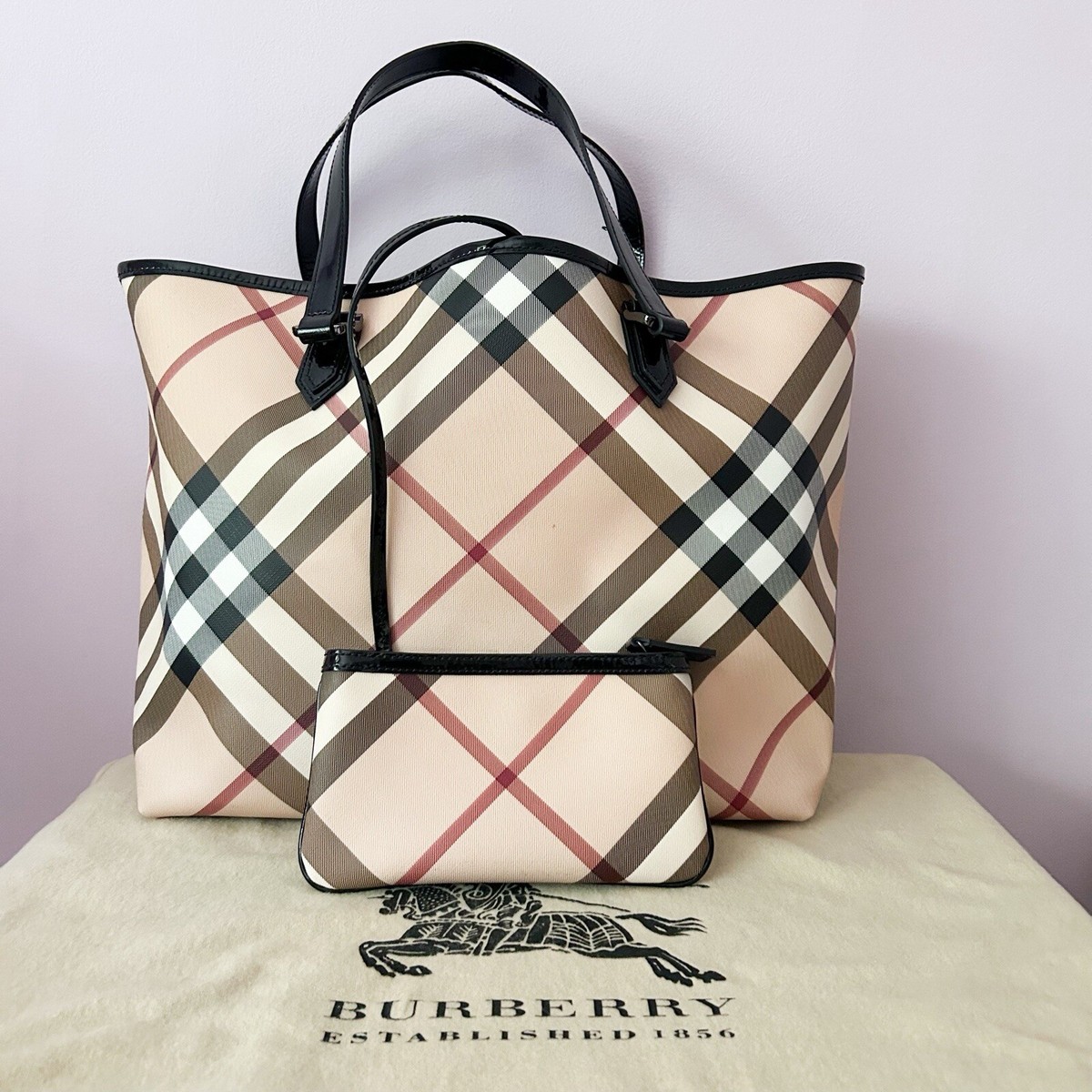 BURBERRY Authentic NICKIE Large Landscape Supernova/Black Check