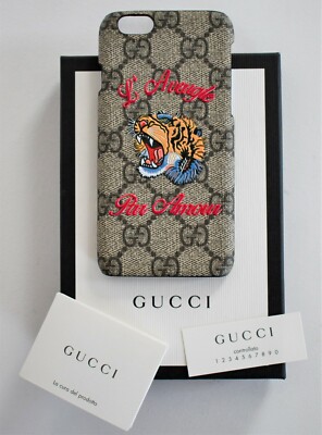 NEW Authentic GUCCI L'AVEUGLE PAR AMOUR TIGER GG iPhone® 6 Hard