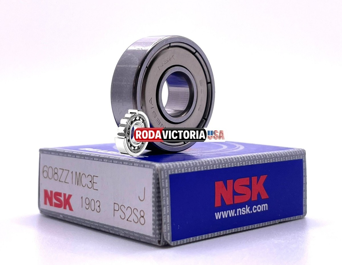 NSK 608 ZZ C3 DEEP GROOVE BALL BEARING, METAL SHIELDED 8x22x7 mm