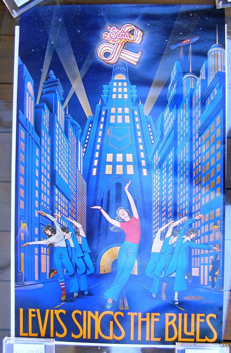 Levi'a Jeans Poster, 1970's: Levi's Sings the Blues, art by Gomez