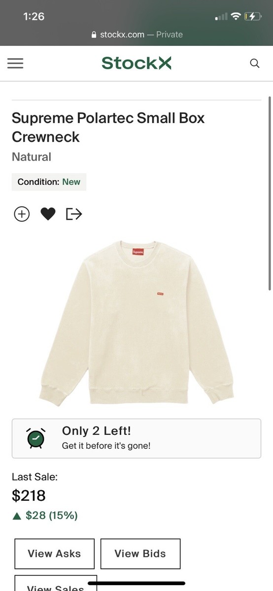 Supreme Polartec Small Box Crewneck White | eBay