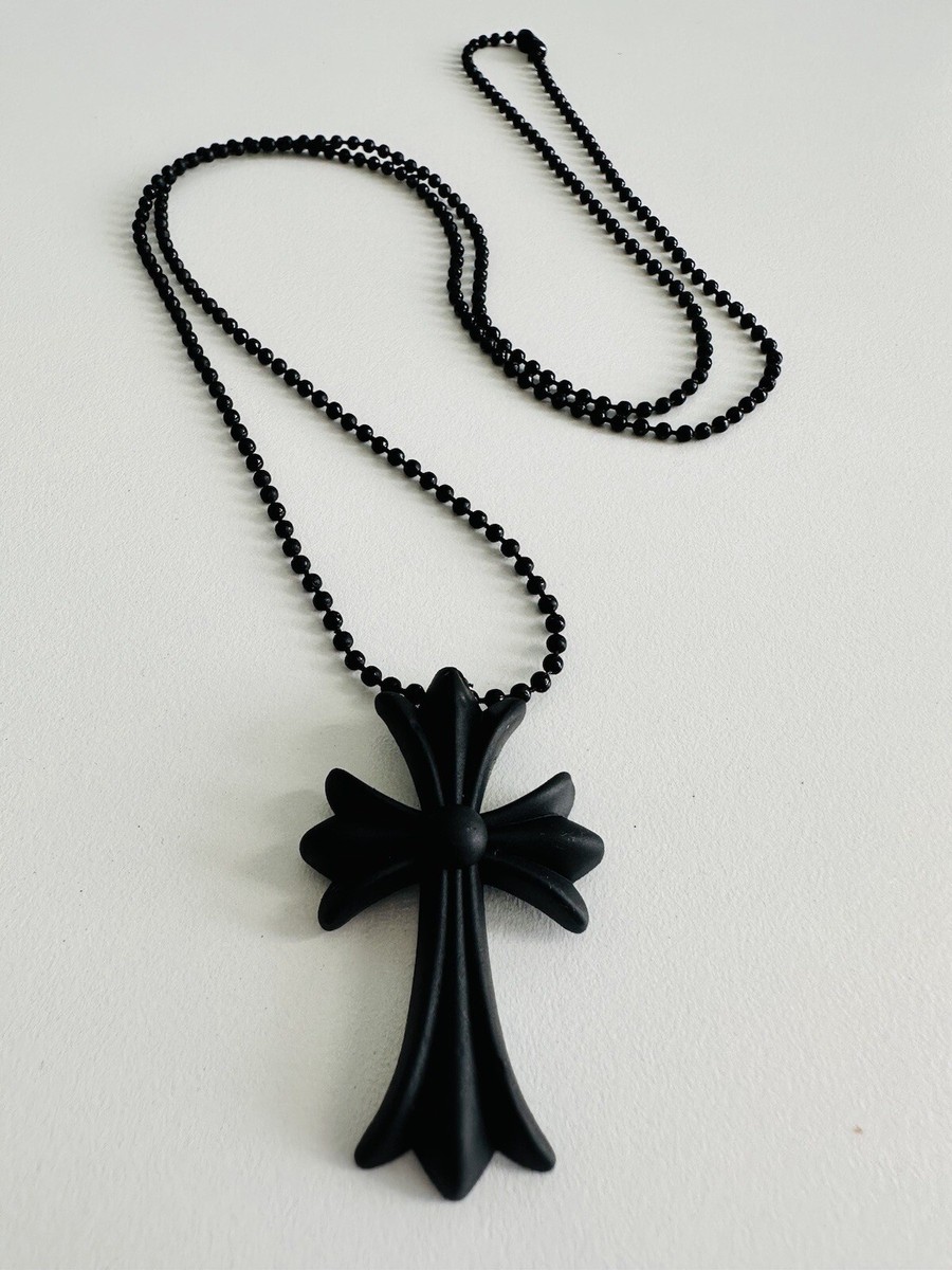 Chrome Hearts Tokyo 20th Anniversary Black Cross Rubber Necklace