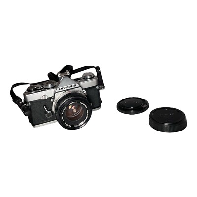 Olympus OM-1 35mm SLR Film Camera - Black Olympus F.Zuiko Auto-S