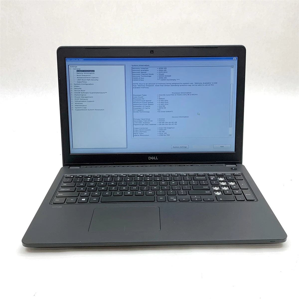 Dell Intel Core i3 7th Gen. 4 GB RAM PC Laptops & Netbooks for