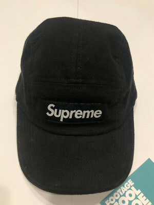 2017 FW17 SUPREME FEATHERWEIGHT WOOL CAMP 5-PANEL BOX LOGO CAP HAT