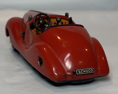 Vintage Schuco Examico 4001 Wind-Up Tin Toy Car, Germany With Key