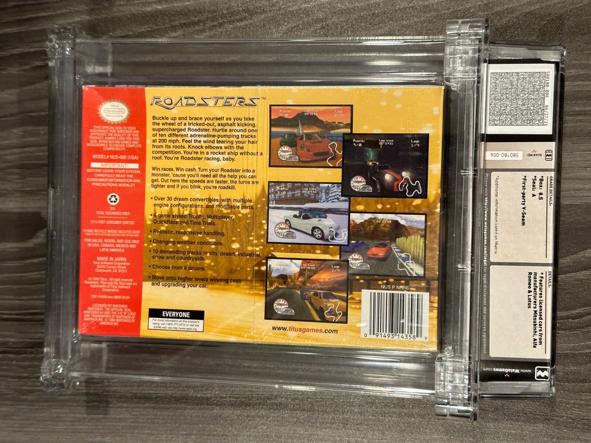 Roadsters Nintendo 64 N64 New Sealed GRADED WATA 8.5 A | eBay