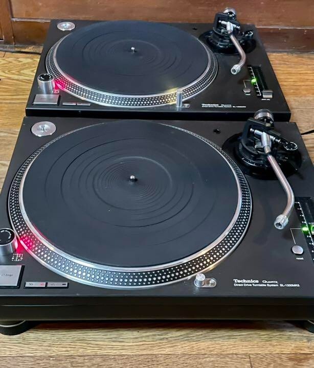 Technics SL-1200MK5 pair set Black DJ Turntable record player | eBay