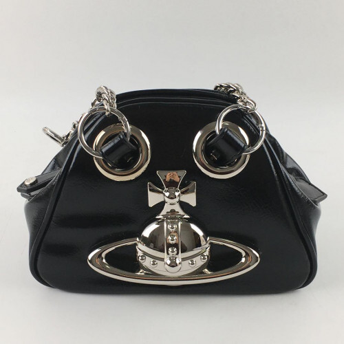 Vivienne Westwood leather big orb chain shoulder bag black New | eBay