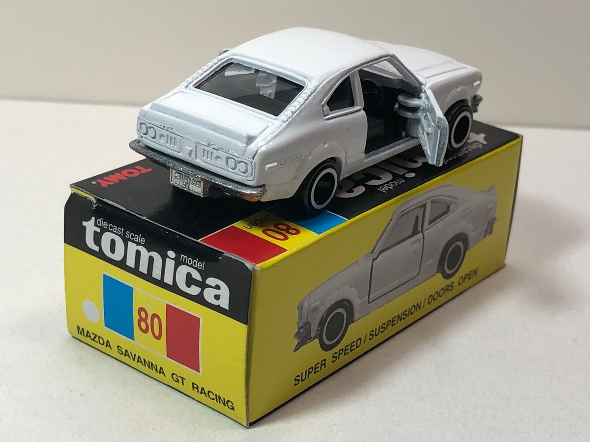 TOMY TOMICA No. 80 MAZDA SAVANNA GT RACING/RX-3 WHITE MADE IN