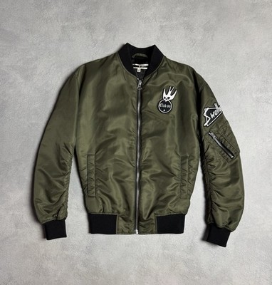 Alexander McQueen MCQ Womens Green Nylon Bomber Jacket Size IT 36