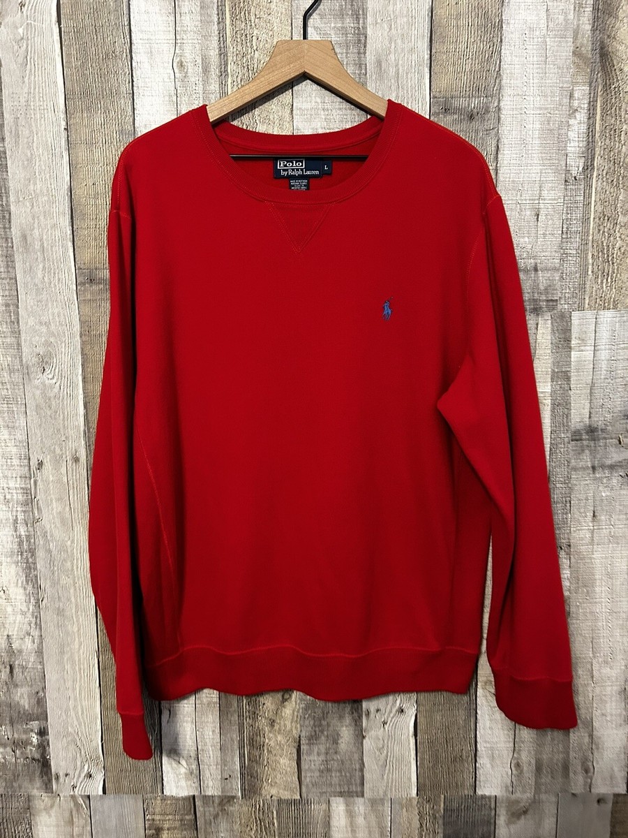 Vintage 90s Polo Ralph Lauren Red Essential Crewneck Sweatshirt